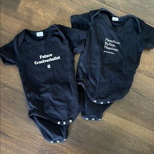 The New York Times Black Graphic Baby One-Piece Two Pack
